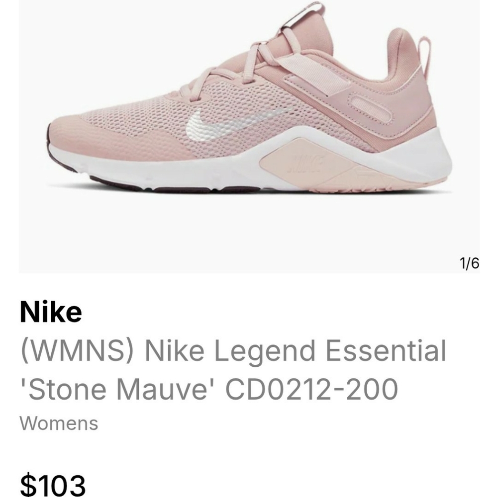 Nike Legend Essential 'Stone Mauve' size 6 women